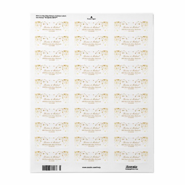 Modern Gold Confetti Dots | Stylish Elegant Label