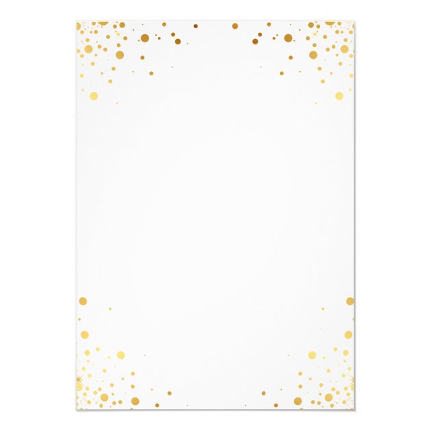 Modern Gold Confetti Dots Wedding Rehearsal Dinner Invitation