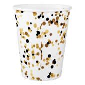 Modern Gold Confetti Personalized Party Cup (Back)