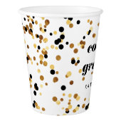 Modern Gold Confetti Personalized Party Cup (Left)