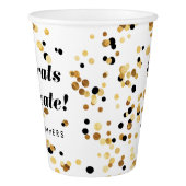 Modern Gold Confetti Personalized Party Cup (Right)