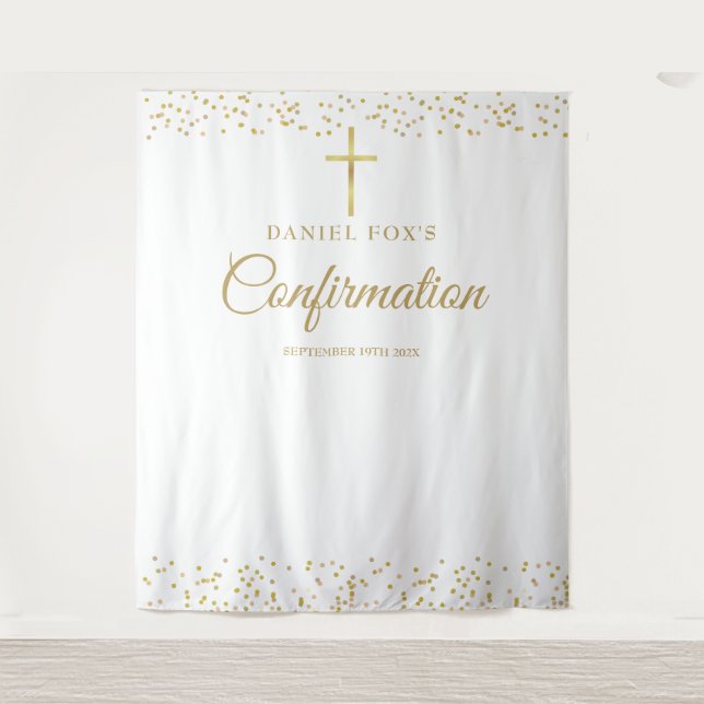 Modern Gold Confirmation Photo Backdrop (Front)