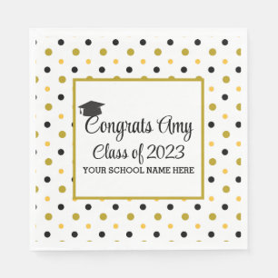 Modern Gold Congrats Graduation Class of 2023 Napkins