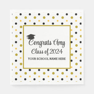 Modern Gold Congrats Graduation Class of 2025 Napkins
