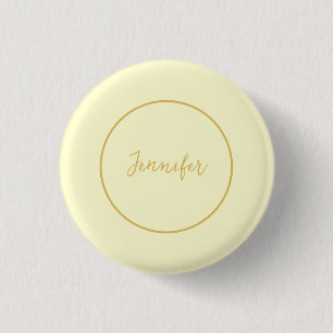 Modern Gold & Cream Color Calligraphy Plain Unique Button