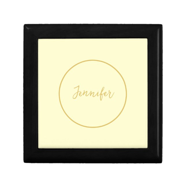 Modern Gold & Cream Color Calligraphy Plain Unique Gift Box (Front)