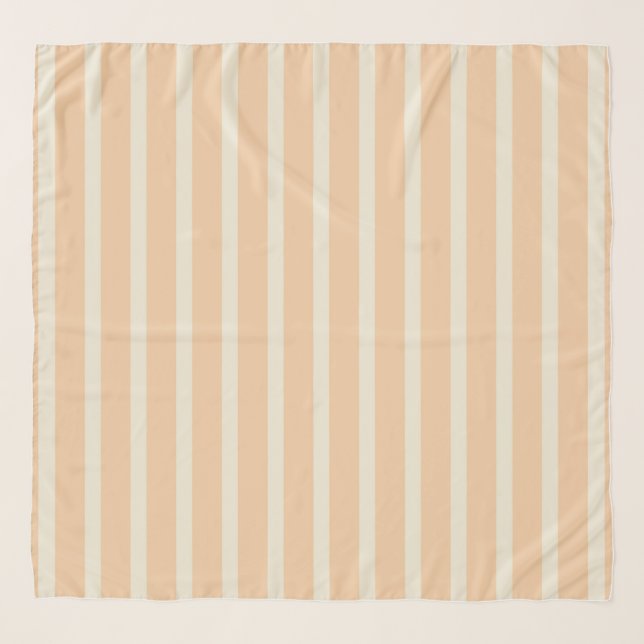 Modern Gold Cream Striped Large Square Chiffon Scarf (Front)