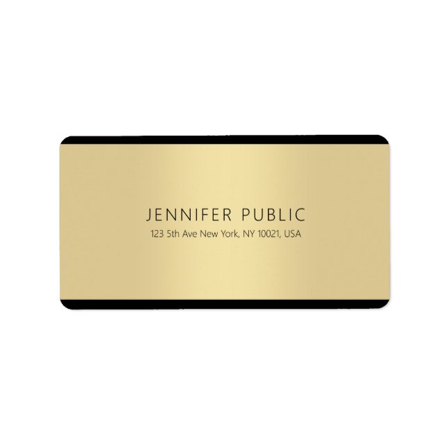 Modern Gold Creative Simple Template Professional Label (Front)