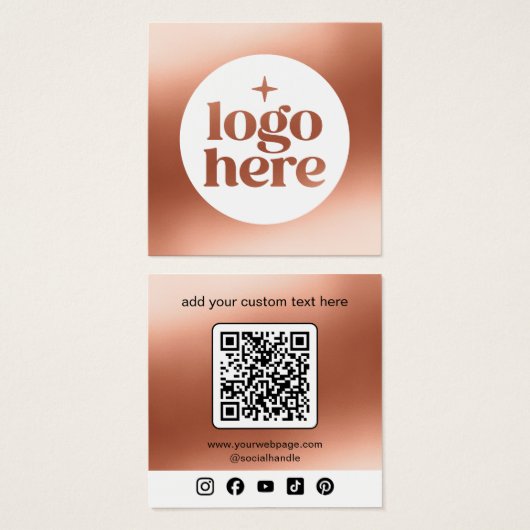 Modern Gold Custom Logo Social Media Profile Card (Front & Back)