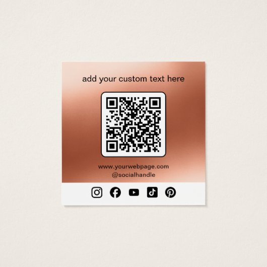 Modern Gold Custom Logo Social Media Profile Card (Back)