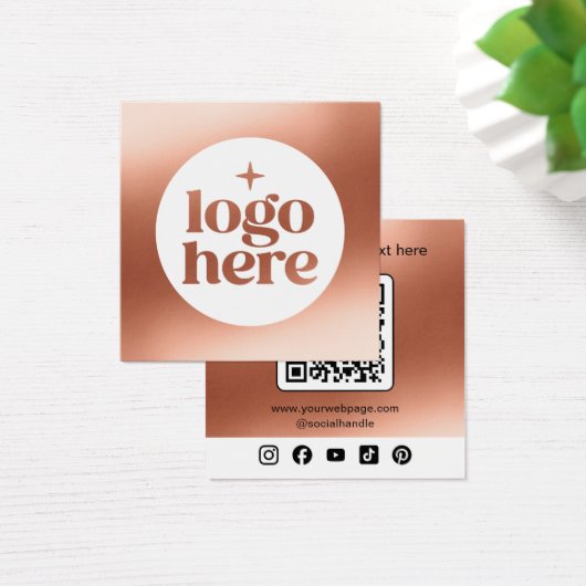 Modern Gold Custom Logo Social Media Profile Card (Desk)