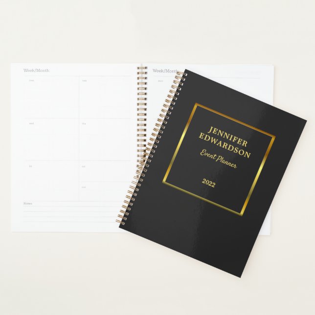Modern gold dark gray professional business planner (Display)