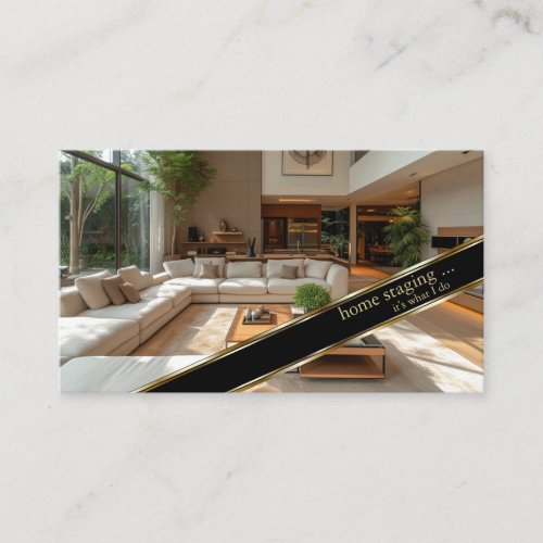 Modern Gold Decorator Home Staging Business Card