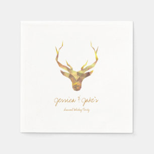 Modern Gold Deer, Holiday Paper Napkins