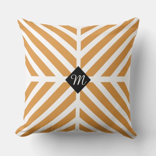 Modern Gold Diagonal Stripes Throw Pillow