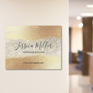 Modern Gold Diamond Glitter Faux Foil Luxury Glam Metal Print