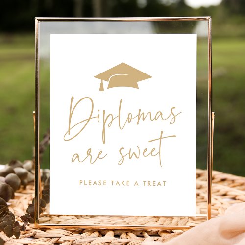 Modern Gold Diplomas Are Sweet Graduation Party Poster