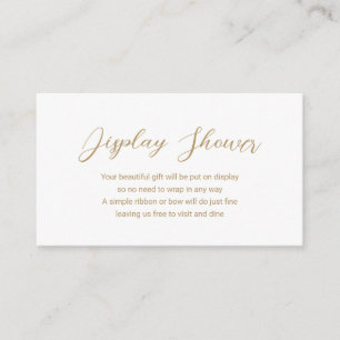 Modern Gold Display Shower Simple Baby Shower Enclosure Card