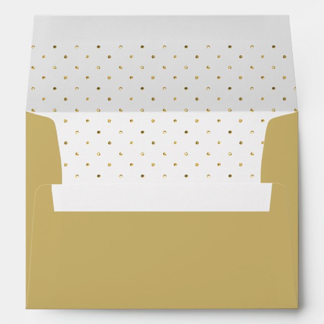 Modern gold dot pattern Christmas Holiday Envelope (Back (Bottom))