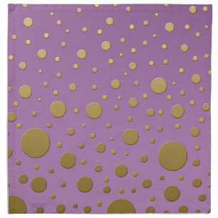 Modern Gold Dots on Purple Background Cloth Napkin