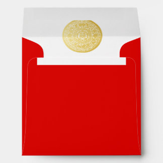 Modern Gold Double Happiness Wedding No.10 Envelope