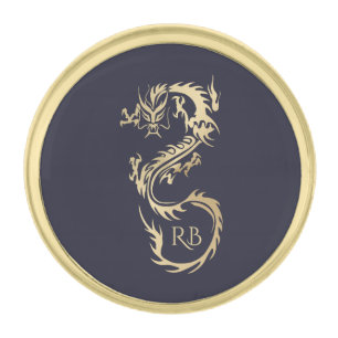 Modern Gold Dragon Gold Finish Lapel Pin