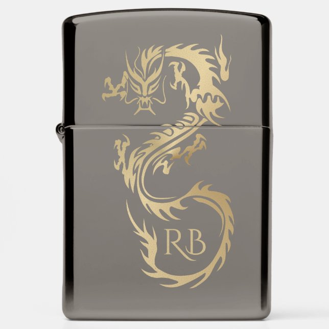 Modern Gold Dragon Zippo Lighter (Front)