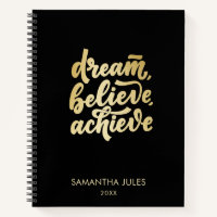 Modern Gold Dream Believe Achieve Motivational