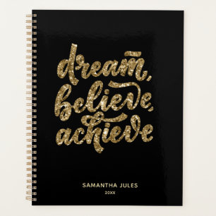 Modern Gold Dream Believe Achieve Motivational Planner
