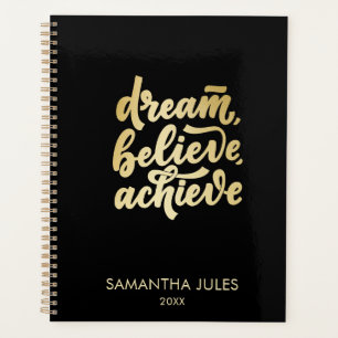 Modern Gold Dream Believe Achieve Motivational Planner
