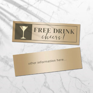 Modern Gold Drink Ticket Drink Voucher