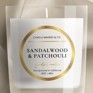 Modern Gold Effect Candle Clear Jar Label