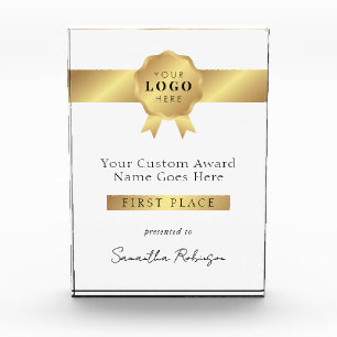 Modern Gold Effect Company Logo Competition Winner Acrylic Award