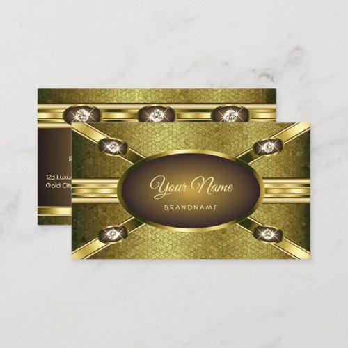 Modern Gold Effects with Luminous Faux Rhinestones Business Card