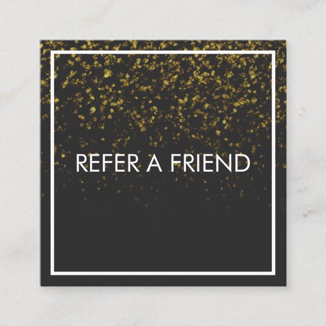 Modern Gold Elegant Beauty Salon Referral Card (Front)