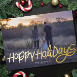 modern gold elegant happy holidays funky photo foil holiday card<br><div class="desc">modern golf elegant happy holidays funky photo foil holiday card</div>
