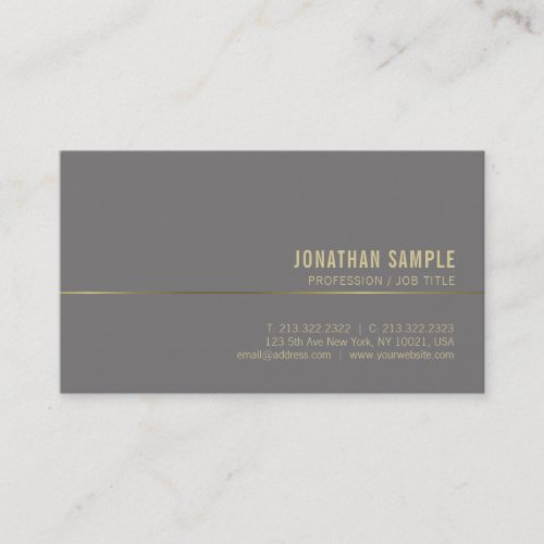 Modern Gold Elegant Minimalist Plain Chic Luxury Business Card
