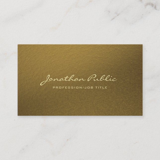 Modern Gold Elegant Professional Creative Luxe Business Card (Front)
