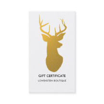 Modern Gold Elegant Reindeer Gift Certificate