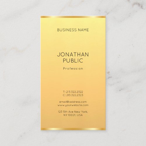 Modern Gold Elegant Simple Template Professional Business Card
