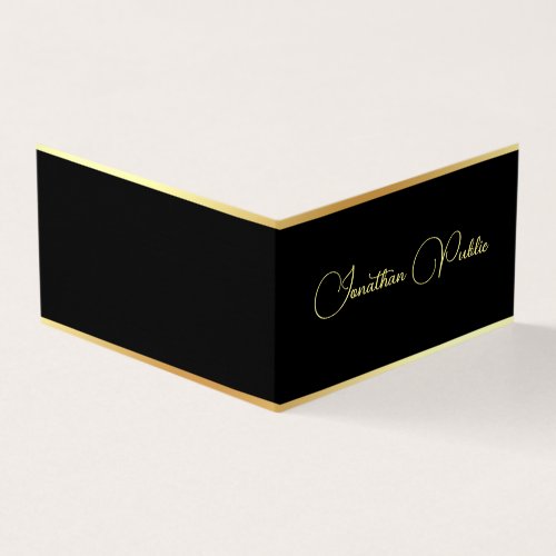 Modern Gold Elegant Typography Simple Template Business Card