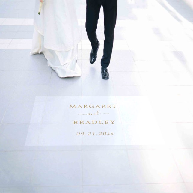 Modern Gold Elegant Wedding Floor Decals (Wedding)