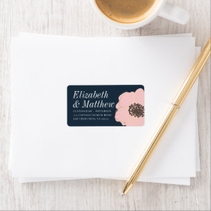 Modern Gold Embossed Floral Return Address Label