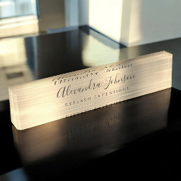 Modern Gold Eyelash Extensions Lashes Desk Name Plate