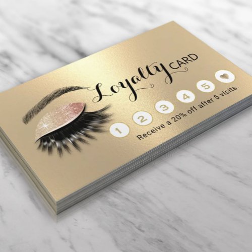 Modern Gold Eyelash Salon Makeup Artist Loyalty