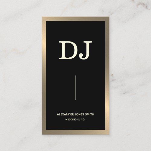 Modern Gold Faux 2019  2020 Wedding DJ Business Card