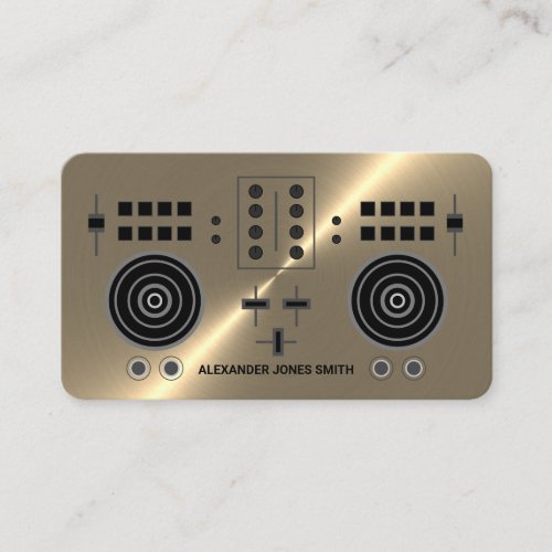 Modern Gold Faux DJ Business Card