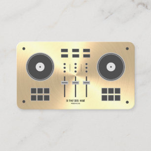 Modern Gold Faux DJ Controller Business Card