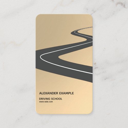 Modern Gold Faux Driving School Business Card