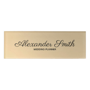Modern Gold Faux Elegant Wedding Planner Name Tag